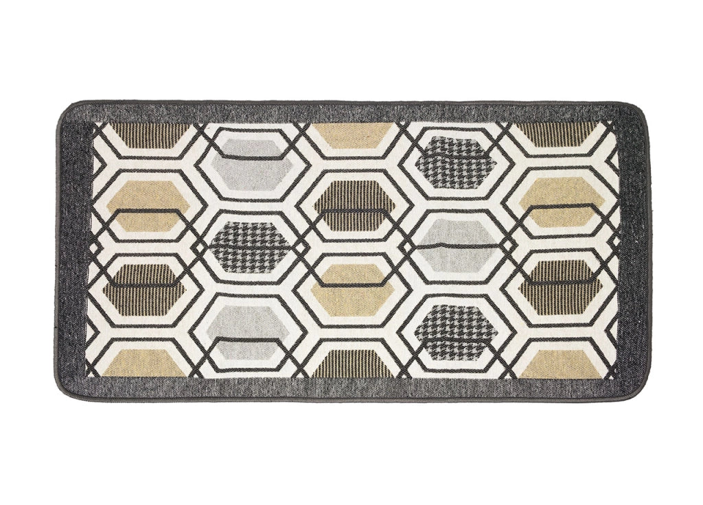 Tappeto Bagno Doccia Antiscivolo Mod. Vietri Tappetino Super Assorbente Cotone Pelo Corto - 60x120 - Beige