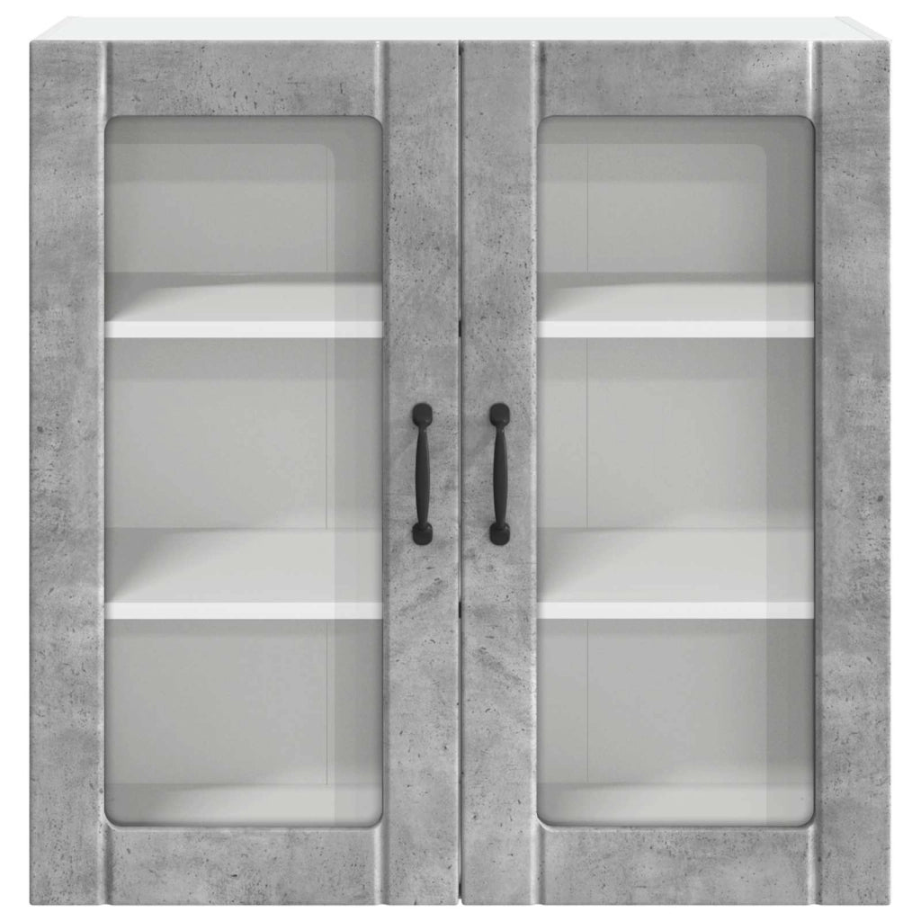 Mobile da cucina rettangolare moderno con pratico spazio contenitivo 80 x 31 x 80 cm realizzato in legno composito color grigio cemento 02_0054085