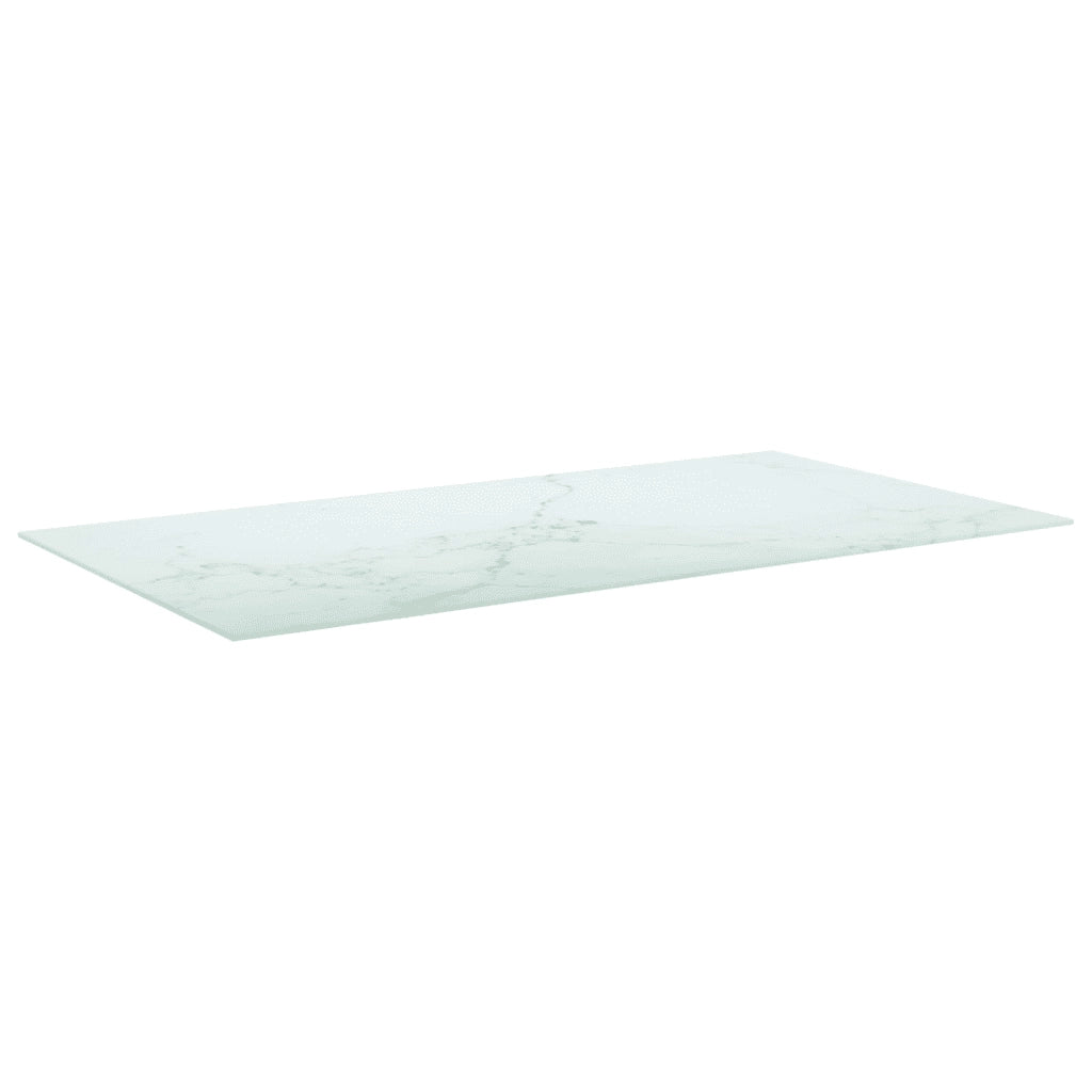 Piano Tavolo | Superficie Tavolo | Piano Scrivania Bianco 120x65 cm 8mm Vetro Temperato Design Marmo
