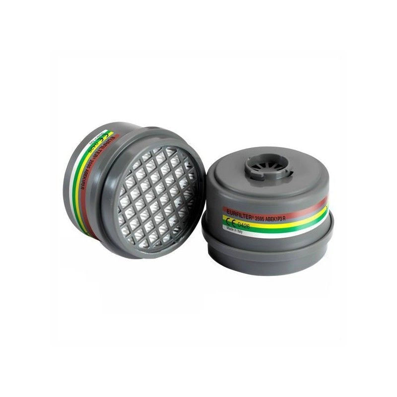 Milla 2595 Filtro Combinato Gas e Polveri A1B1E1K1P3 R Attacco Baionetta Maschera Vulcano Confezione 6 Pezzi