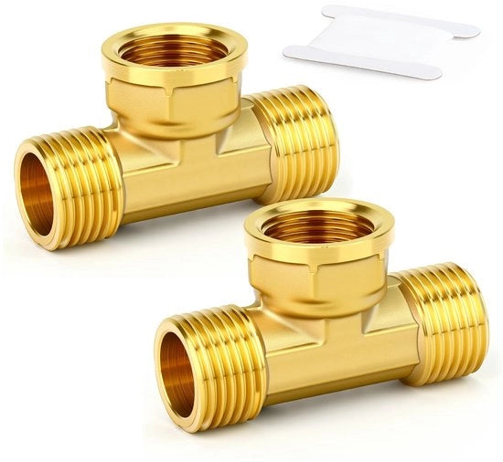 Adattatore a T 3 vie - Materiale in rame - Adattatore di connessione - Connettore per avvolgibili - Resistente alla corrosione - Pressione di servizio 1,5 MPa - T-piezzo