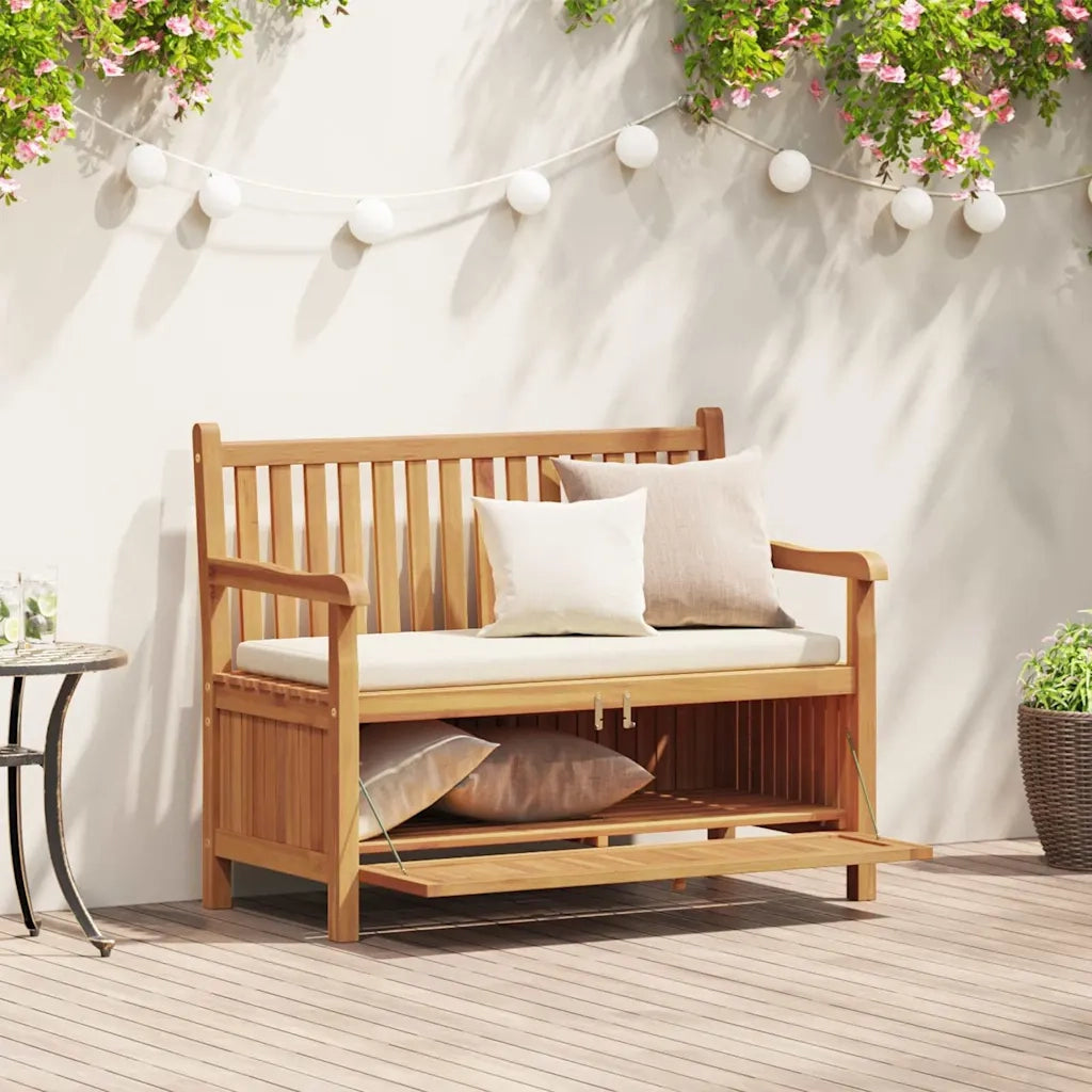 vidaXL Panca da Giardino con Contenitore Marrone 114 x 60 x 90 cm