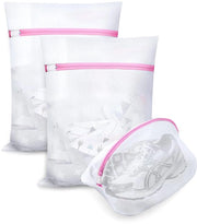 Pacco di 3 salviette per lavatrice per prevenire la deformazione e le pieghe nella biancheria, salvietta con cerniera per maglie, camicie, sottovesti, calze, scarpe
