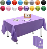 4 pacchi di tovaglioli da tavolo da buttare 137cm x 274cm, tovaglioli da tavolo parsi impermeabili e resistenti alle macchie per feste di compleanno, matrimoni, Natale, feste per bambini, cucine, giardini e feste.