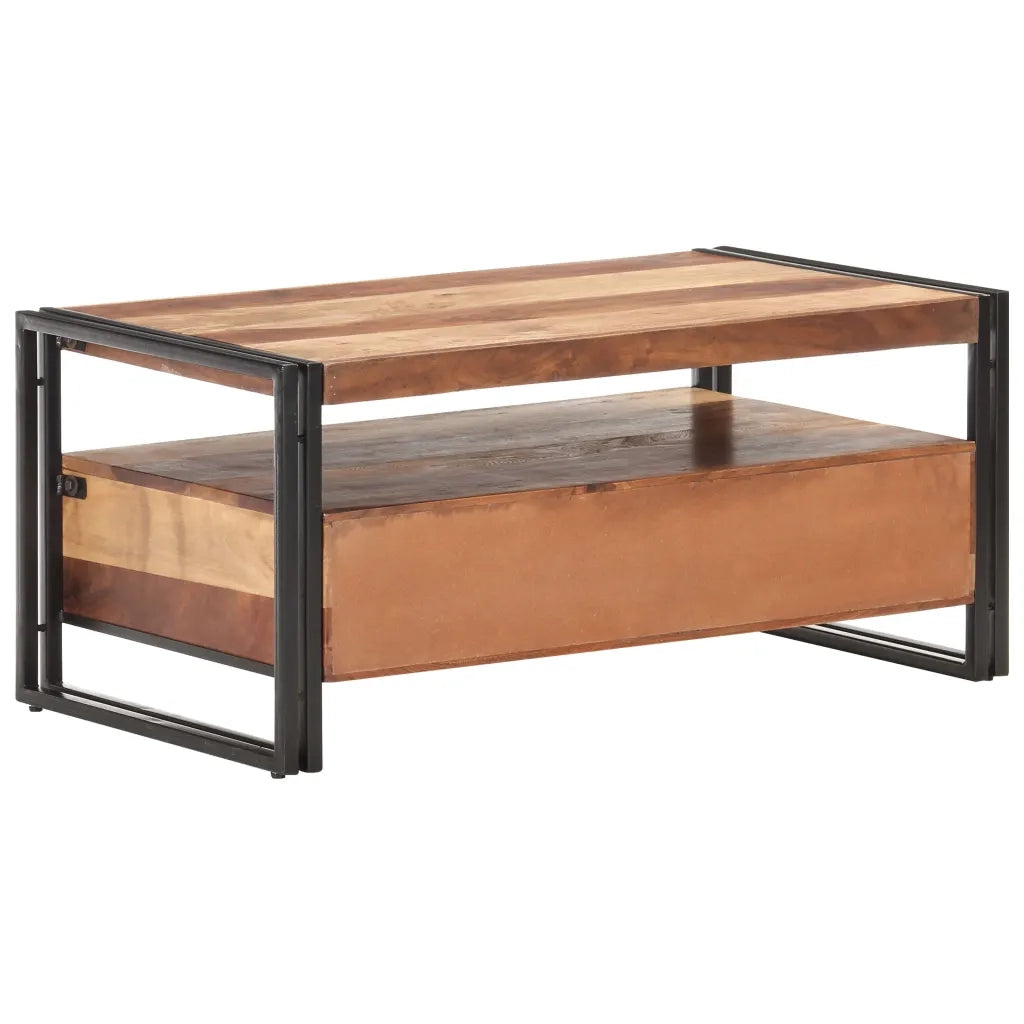 Tavolino 100x55x45cm in Massello Acacia con Finitura Sheesham cod mxl 54934