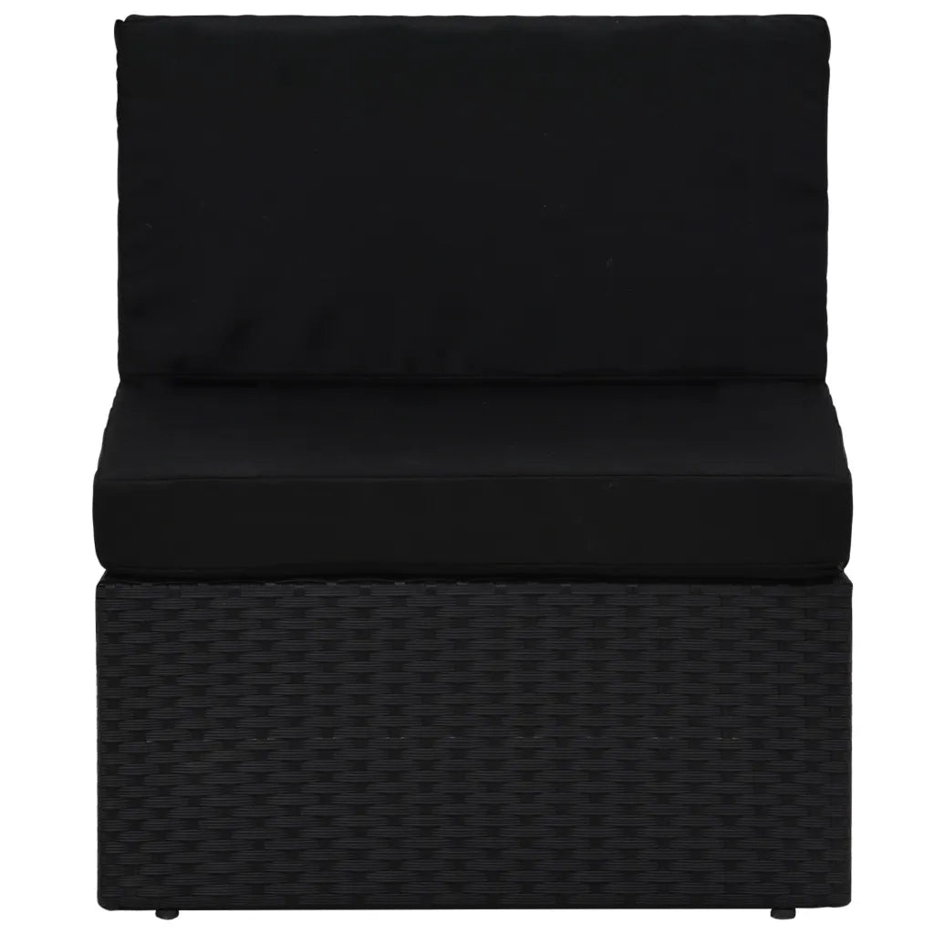 Seduta Centrale Modulare in Polyrattan Nero CFW5916710