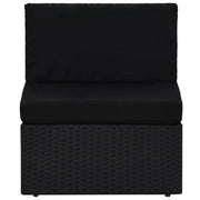 Seduta Centrale Modulare in Polyrattan Nero CFW5916710