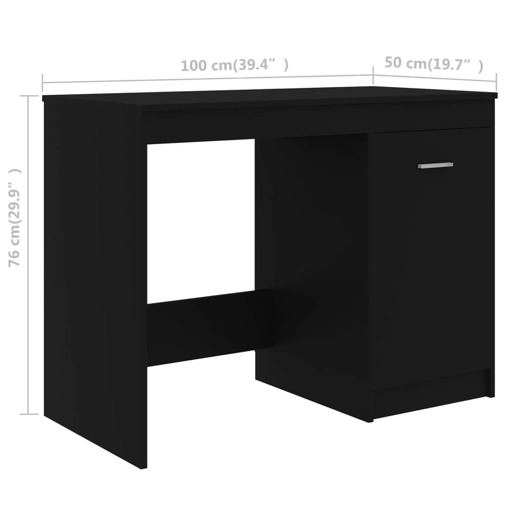 Scrivania tavolo postazione di lavoro mobile per computer studio 100 x 50 x 76 cm legno ingegnerizzato nero 02_0023888