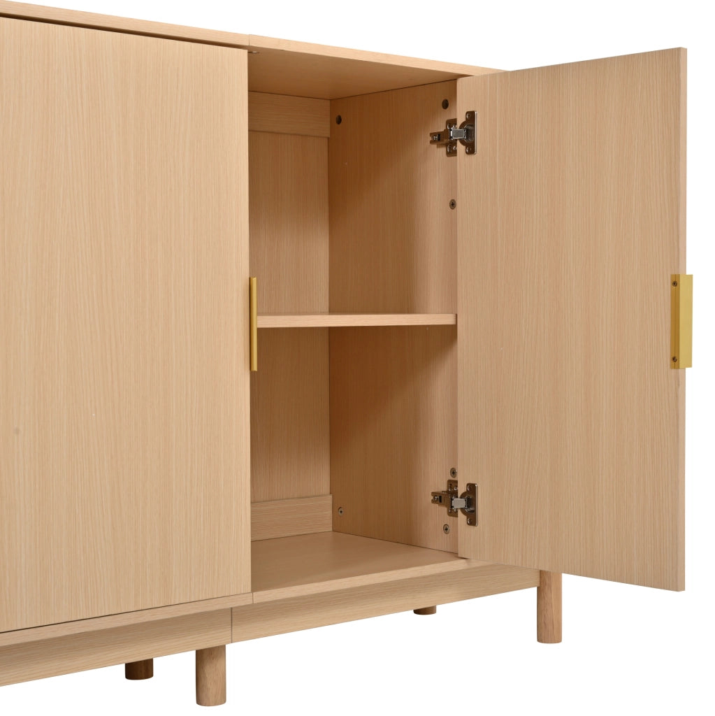 Credenza con ante scorrevoli e angoli arrotondati, 140 x 40 x 88 cm