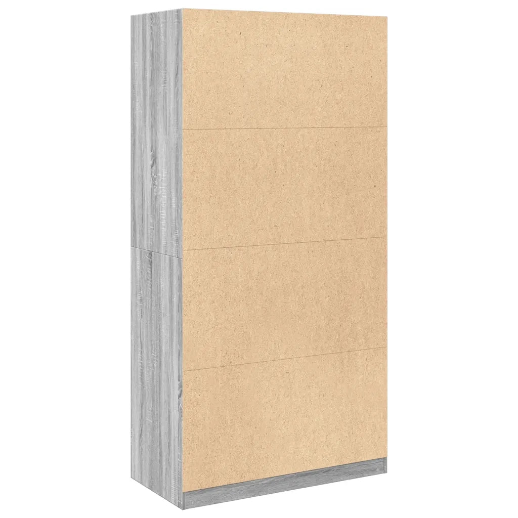 Armadio Grigio Sonoma 100x50x200 cm in Legno Multistrato