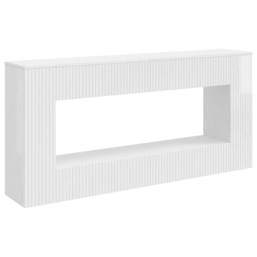 Tavolo consolle Rigato Bianco Lucido 155 x 29 x 74 cm