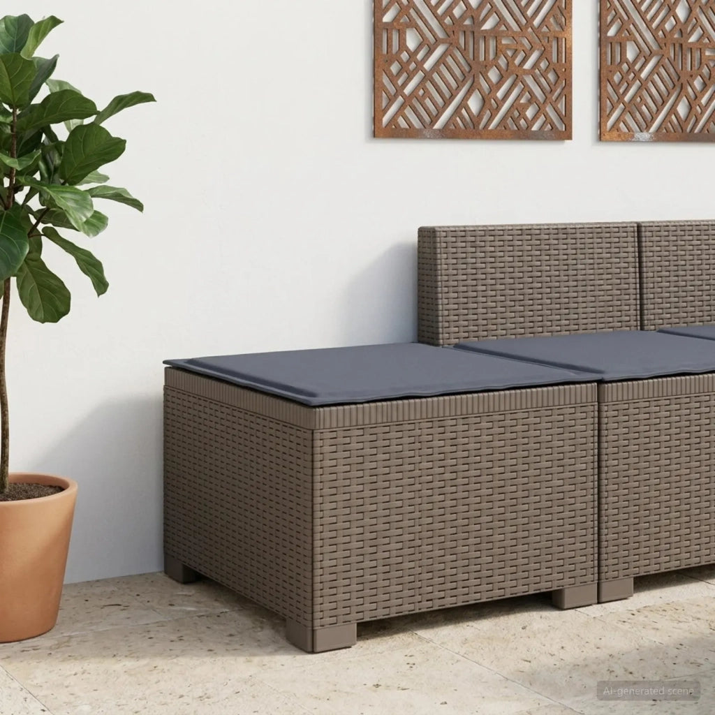 Divano da esterno-Divano da Giardino a 1 Posto con Cuscino Aspetto Rattan PP 659280