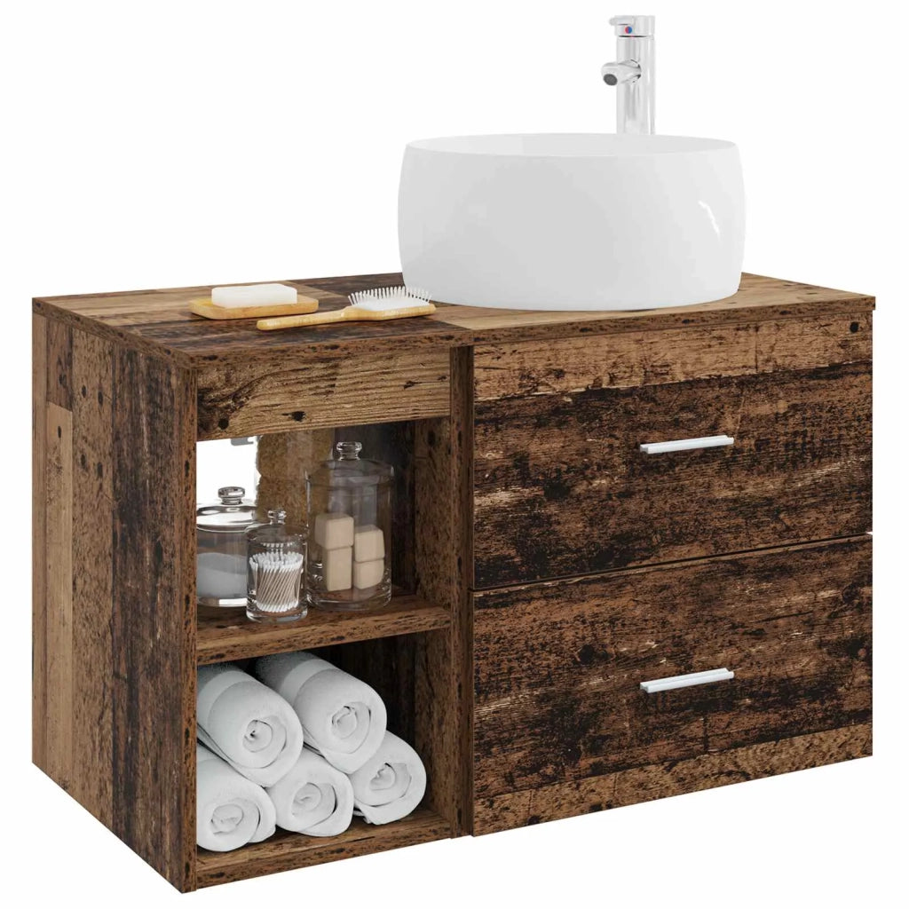 Set di mobili per il bagno 2 pz Legno antico 3403926