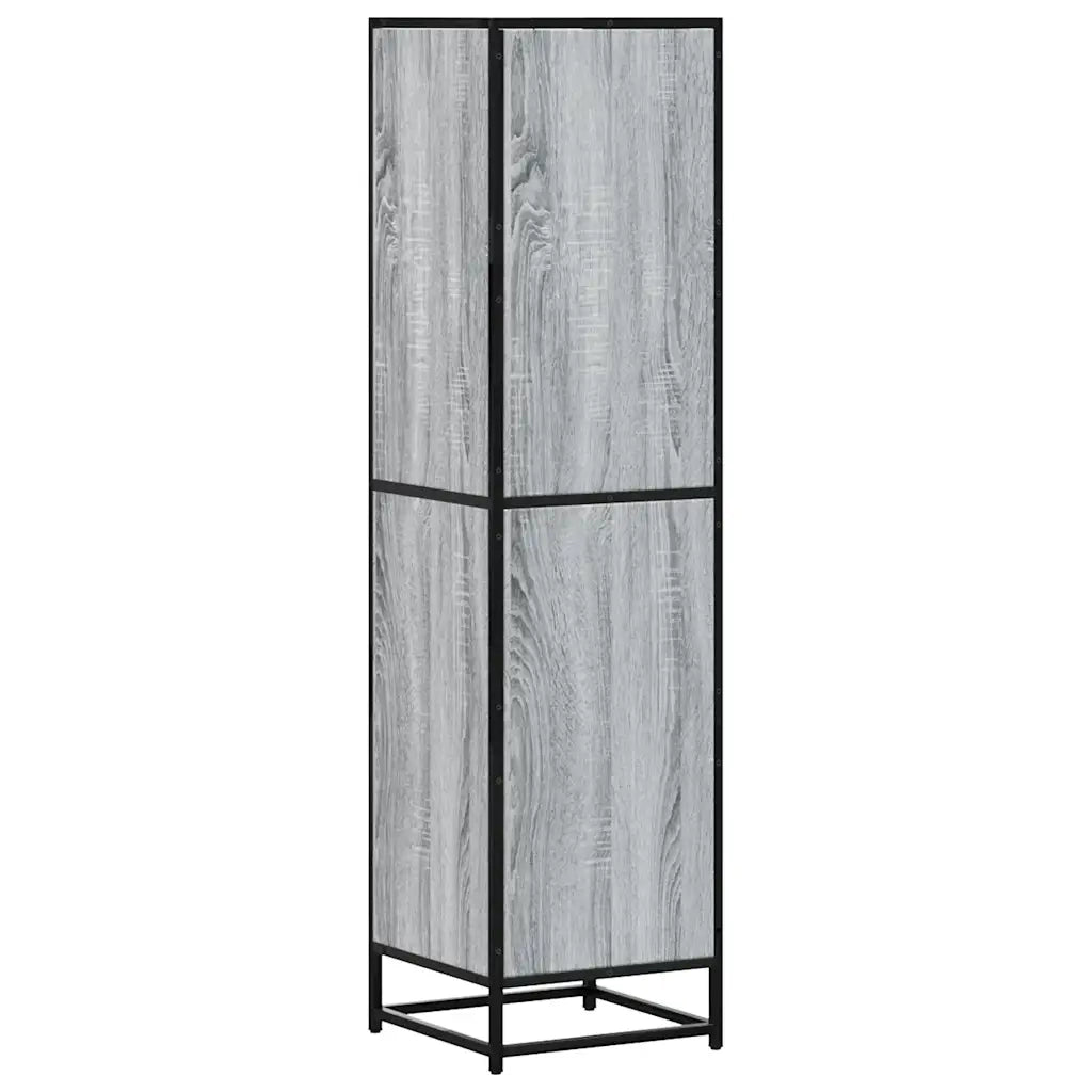 vidaXL Credenza Grigio Sonoma 35,5x35x139 cm Legno Multistrato Metallo
