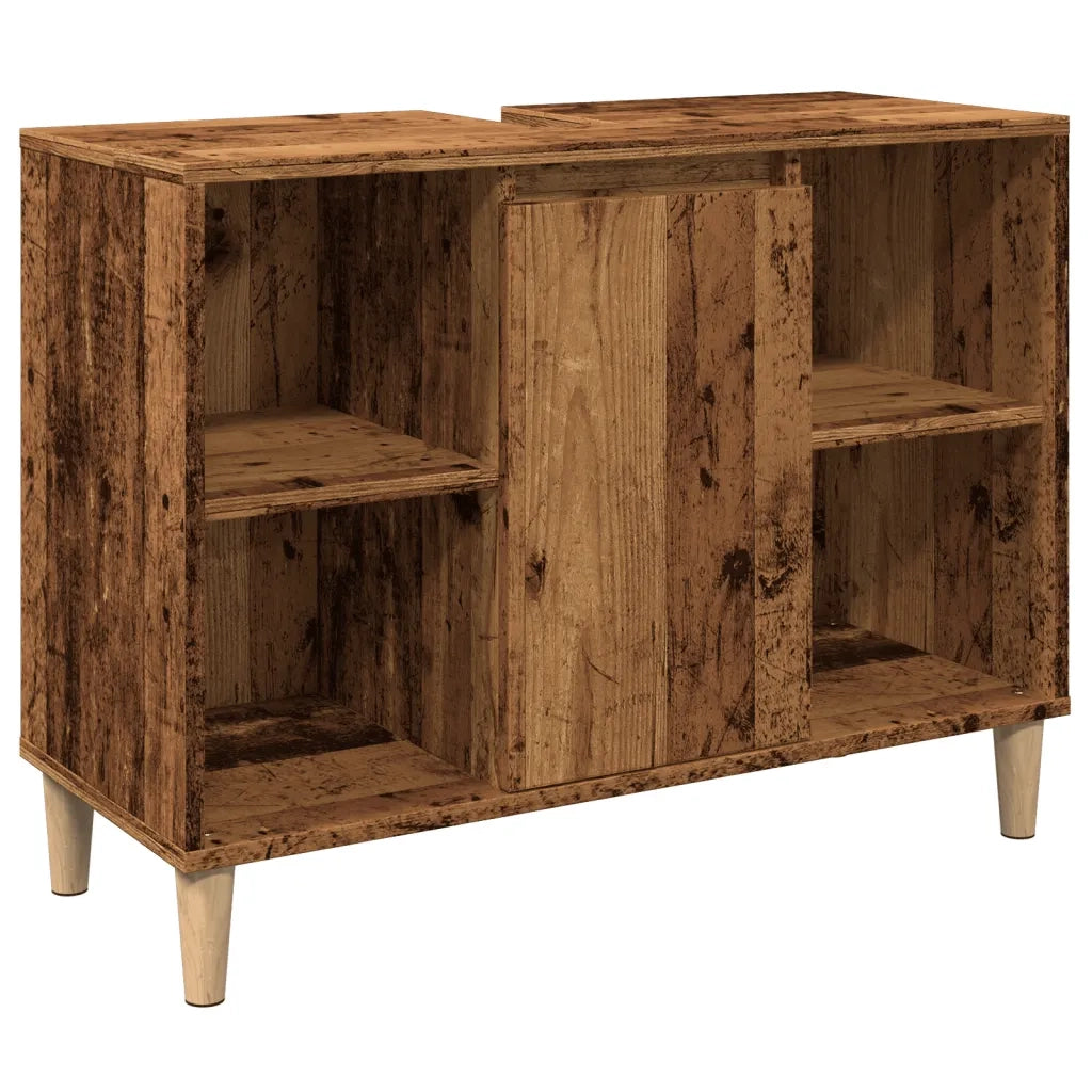 Mobile da Bagno Legno Antico 80x33x60 cm in Legno Multistrato