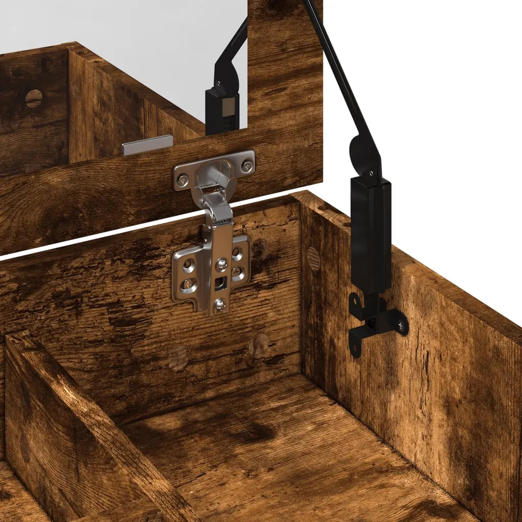 Toeletta | Tavolo da Trucco con Specchio Rovere Fumo 73x46,5x120 cm