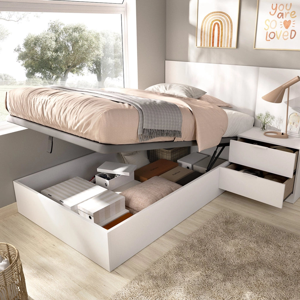 Lufkin, Letto Singolo Contenitore, Bianco