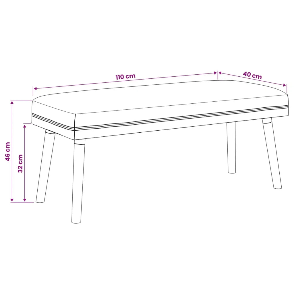 panchina Tinta unita Nero 110 x 40 x 46 cm Bouclé 42038415