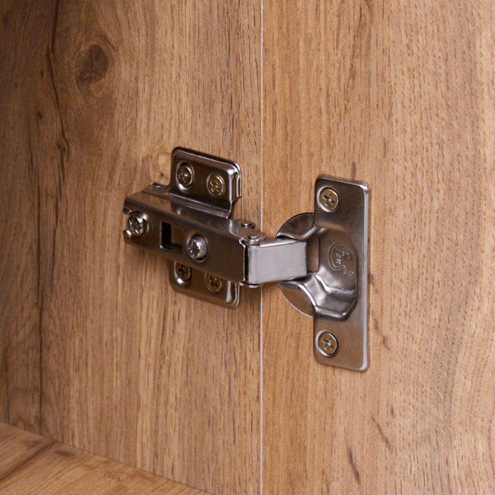 Credenza in MDF marrone con 3 cassetti e 2 ante finitura in melamina per soggiorno moderno