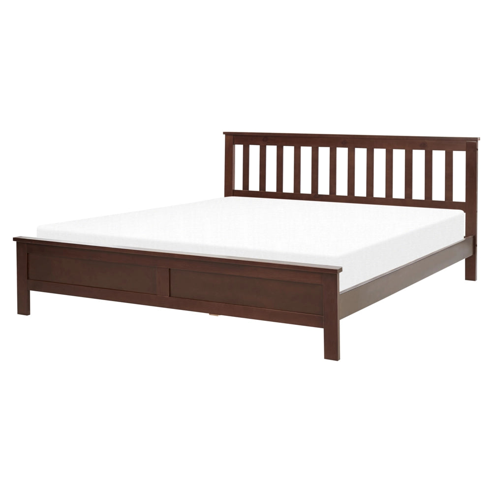 Letto in legno di pino scuro 160 x 200 cm in stile scandinavo