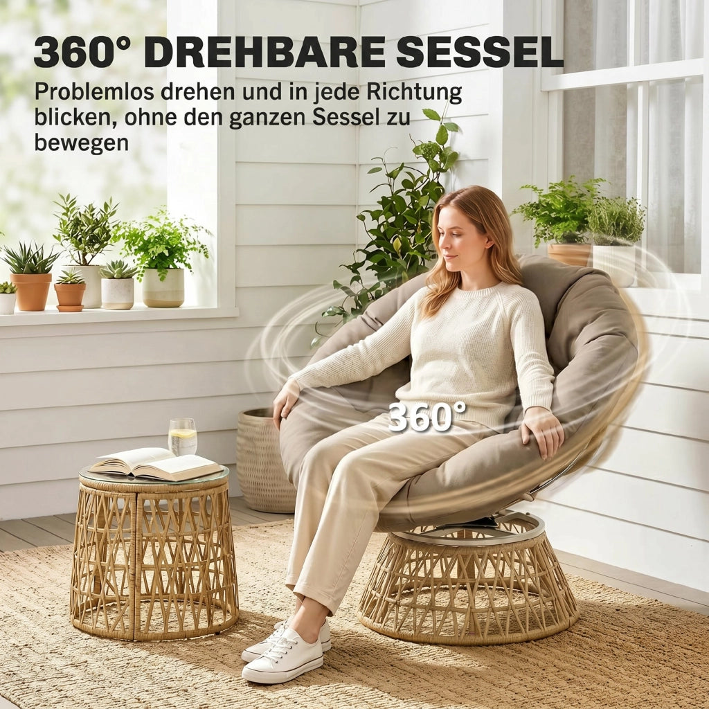 Set Bistrot Tavolino Sedie ¨C zephmum ¨C Naturale Marrone Chiaro 85x70x82