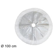 Trade Shop - Tappeto Sottoalbero Natale Gonna Copertura 100 Cm Silver Pois Pelliccia Bianca -