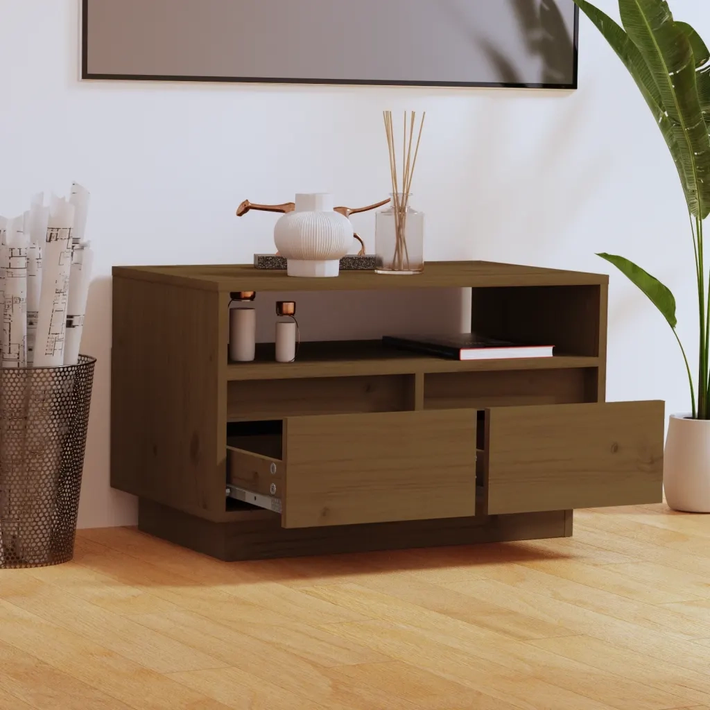 Mobile TV | Armadietto TV | Mobile Porta TV Ambra 60x35x37 cm in Legno Massello di Pino