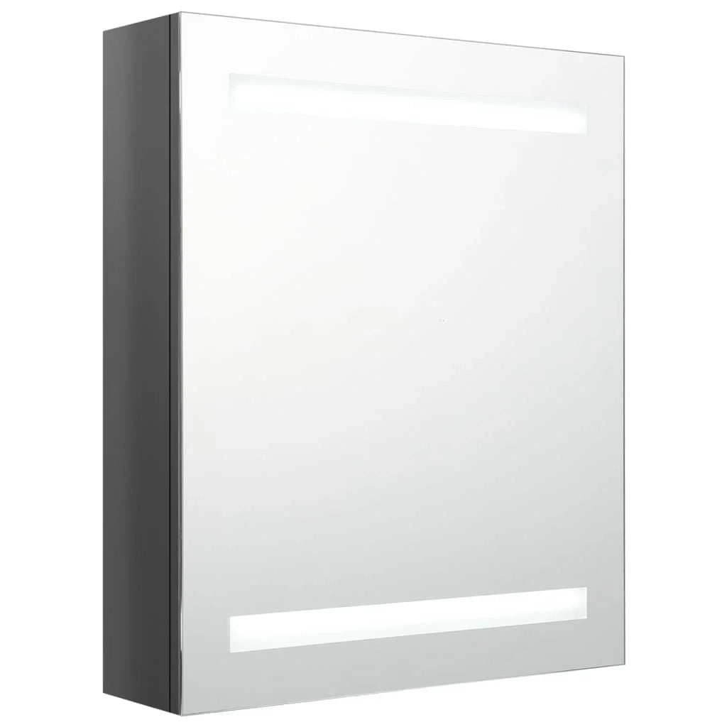 Mobile bagno con specchio LED 50 x 14 x 60 cm grigio lucido 02_0006602