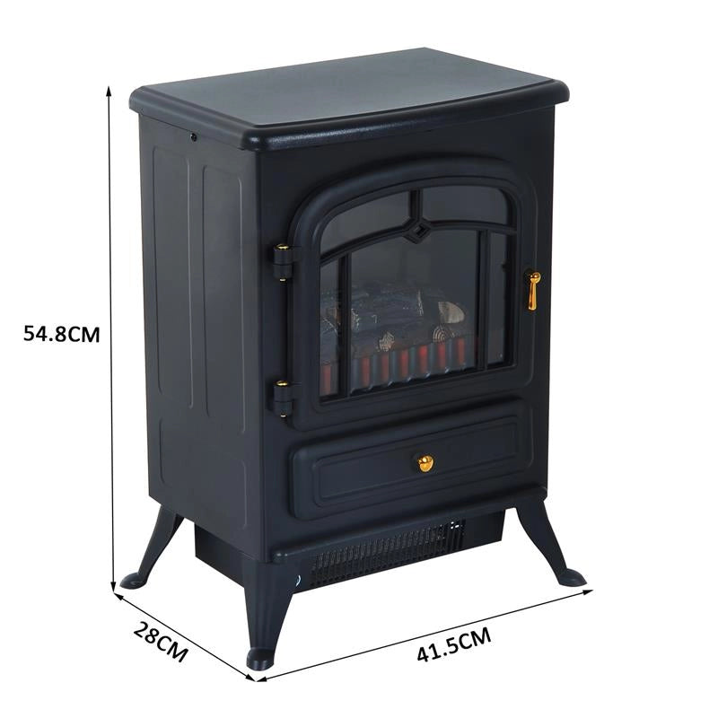 CAMINO ELETTRICO DA TERRA CON EFFETTO FIAMMA POTENZA 950W /1850W 42X28X55CM NERO