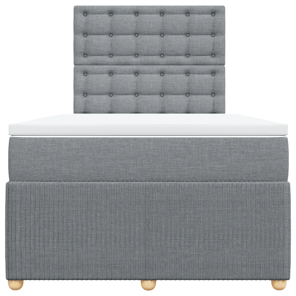 Giroletto a Molle con Materasso Grigio Chiaro 120x200cm Tessuto