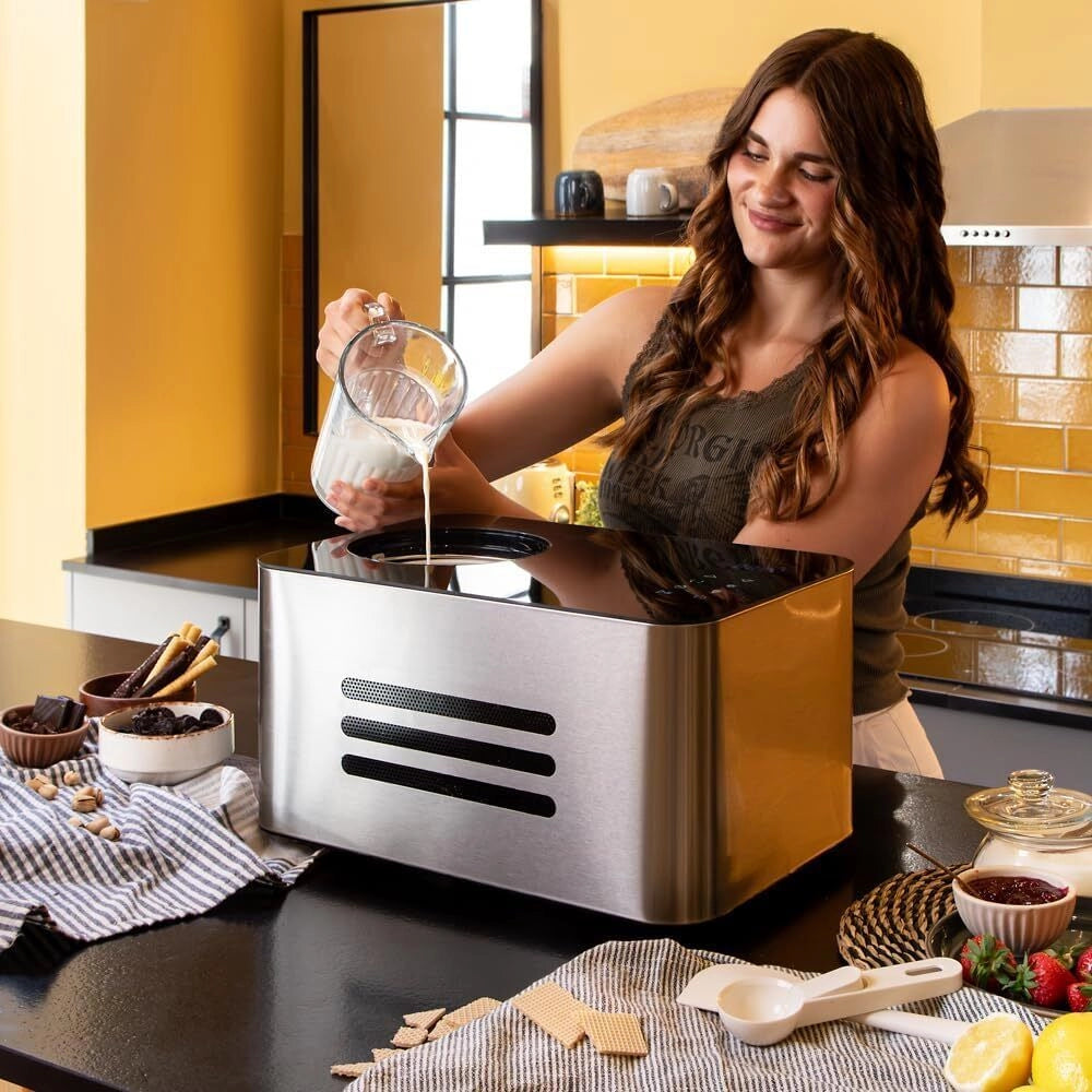 Cecotec Gelacy 1500 Touch Gelatiera con Compressore 1,5 L 150 W Display Touch Screen Finestra di Controllo colore Nero