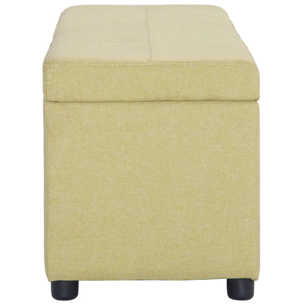 Panca con Vano Portaoggetti-Panca con Contenitore-Sgabello 116 cm Verde in Poliestere