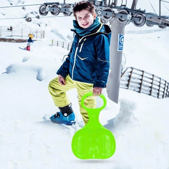 Slee con manubrio - sedia a rotelle pesante in plastica - giocattolo all'aperto per divertimento invernale su ghiaccio, neve, erba e sabbia