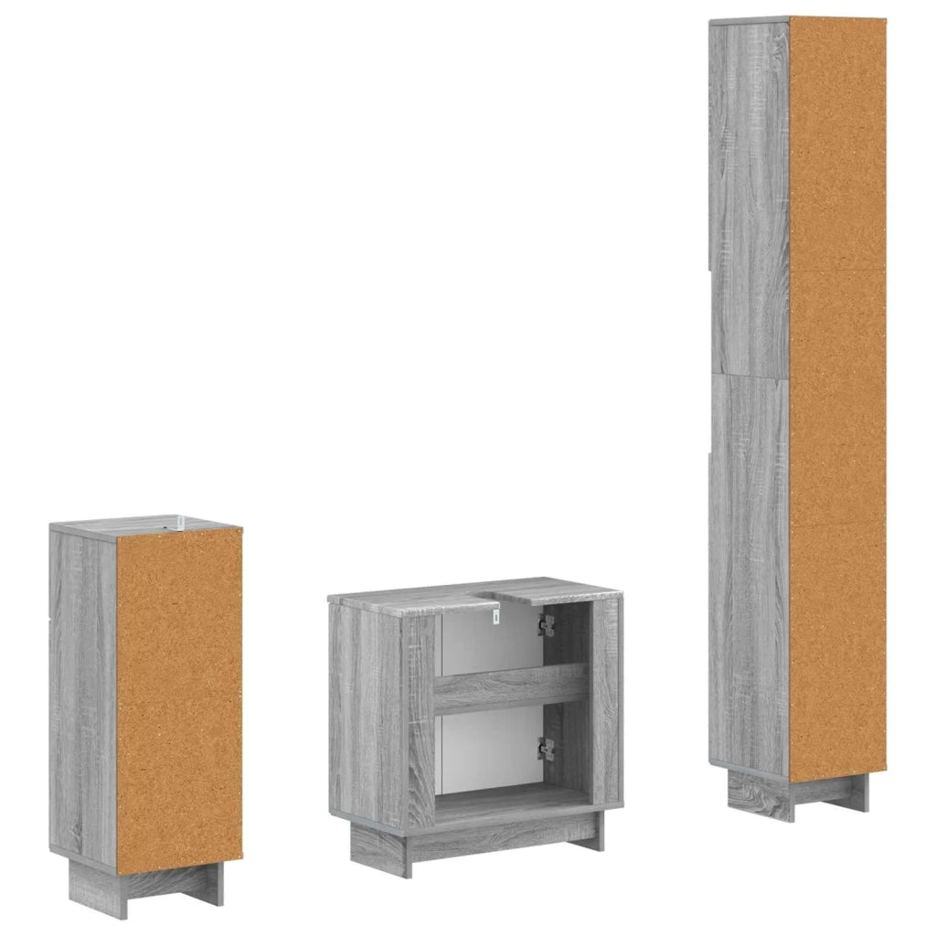 Set di armadietti da bagno in 3 pezzi EDE Legno ingegnerizzato 3417825
