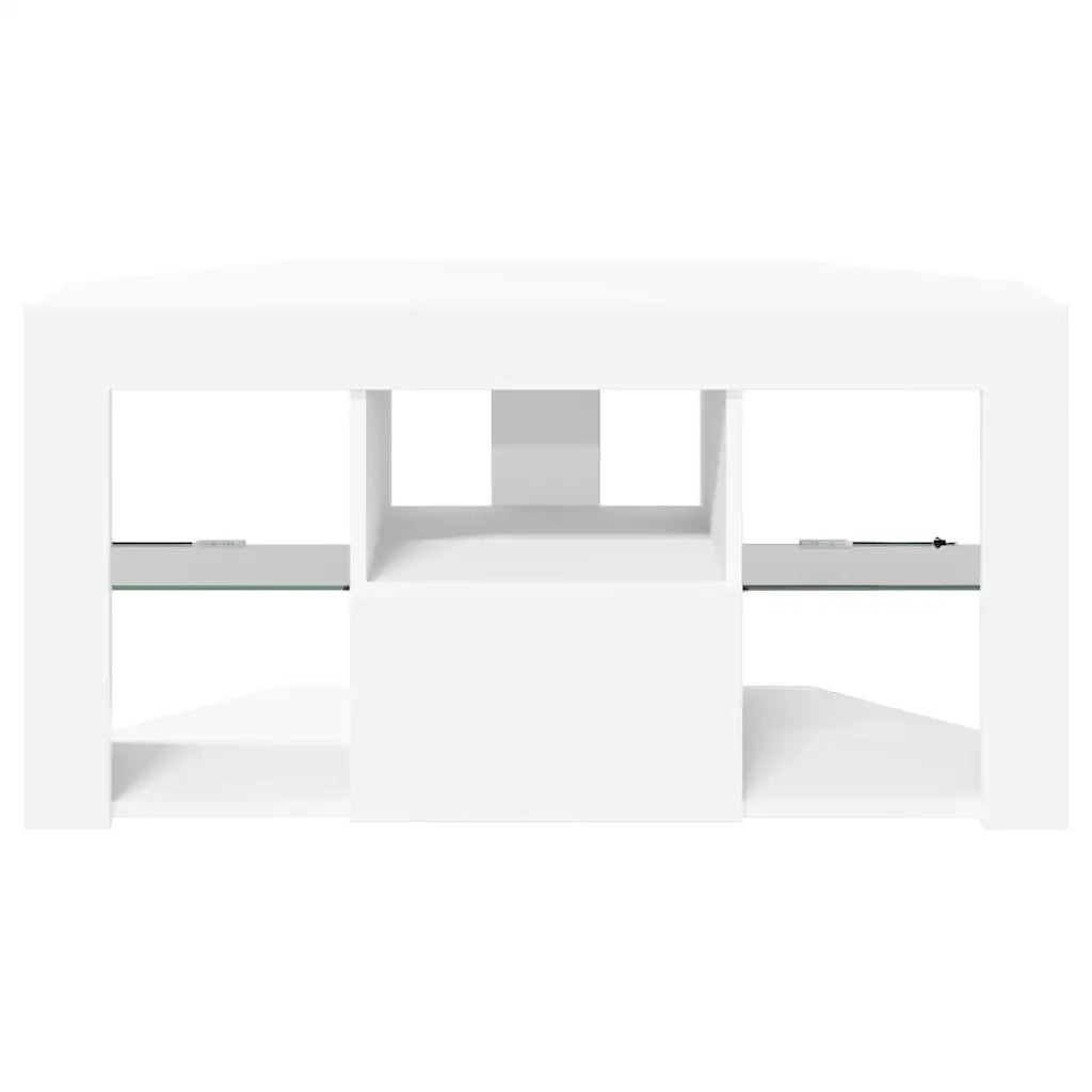 Mobile TV LED Angolare Bianco 100 x 40 x 50 cm