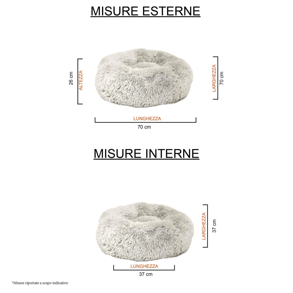 Cuccia per Cani e Gatti Ø60 cm in Poliestere Panna