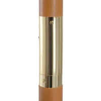 Ombrellone Impermeabile Rotondo con Palo Centrale e Camino Antivento, in Legno e Poliestere Grigio, Ø300x250cm