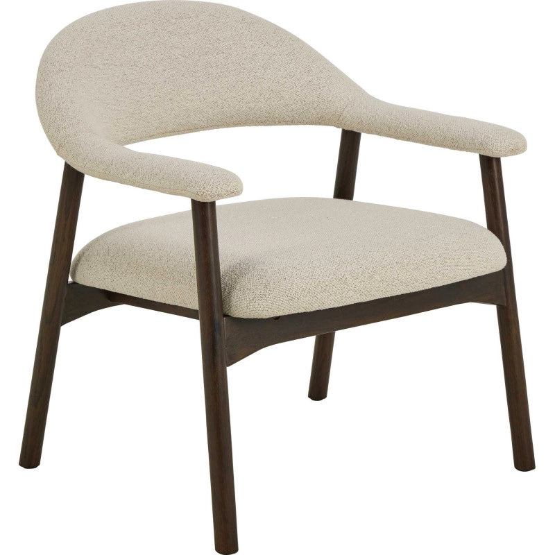 Poltrona Relax Arya Tessuto Sabbia Struttura Legno Rovere Scuro Cm 70x70,5h45/76