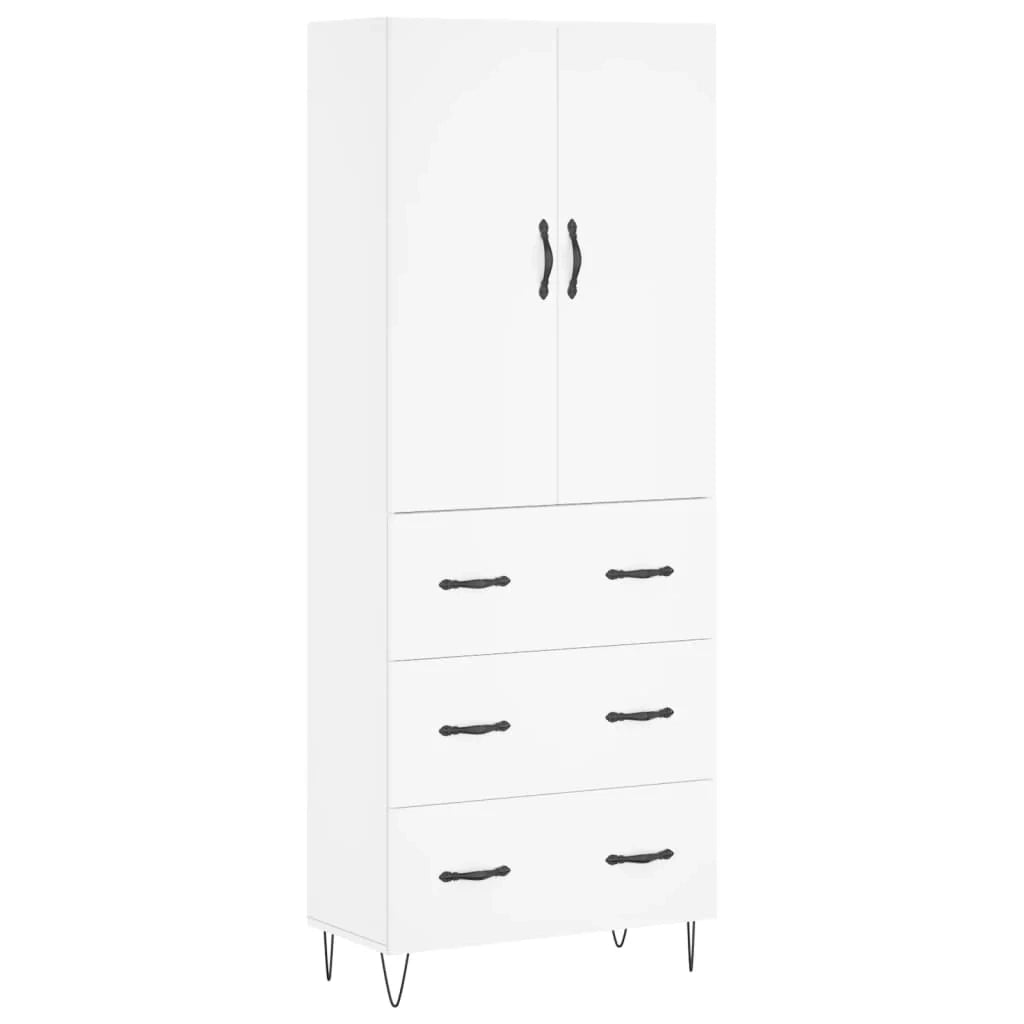 Buffet credenza cassettiera armadio mobile contenitore organizer cucina soggiorno salotto alto 69,5 x 34 x 180 cm legno ingegnerizzato bianco 02_0032573