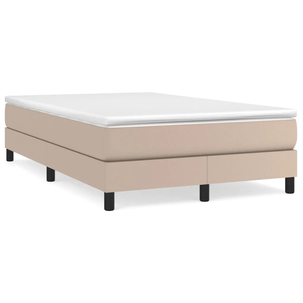 Struttura Letto a Rete a Molle-Giroletto Cappuccino 120x200 cm in Similpelle 439207