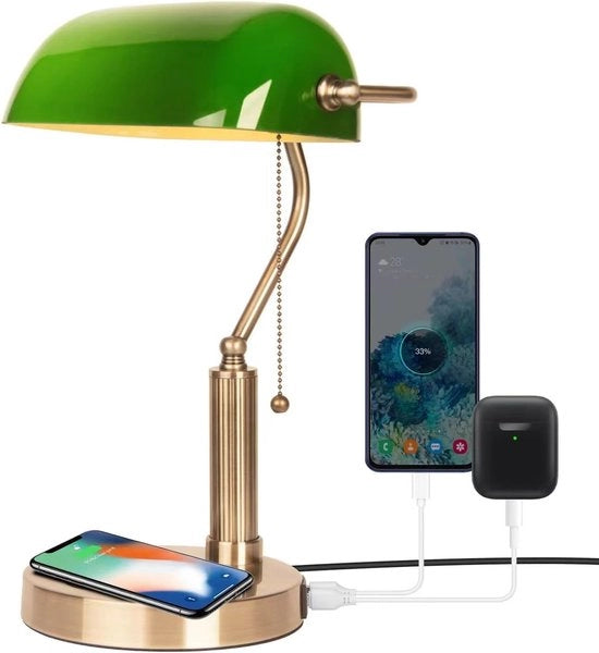 Lampada da Scrivania - Lampada da Ufficio - Lampada da Ufficio Verde - Lampada da Scrivania Verde - Lampada da Banca Verde - Lampada da Banca e da Notaio