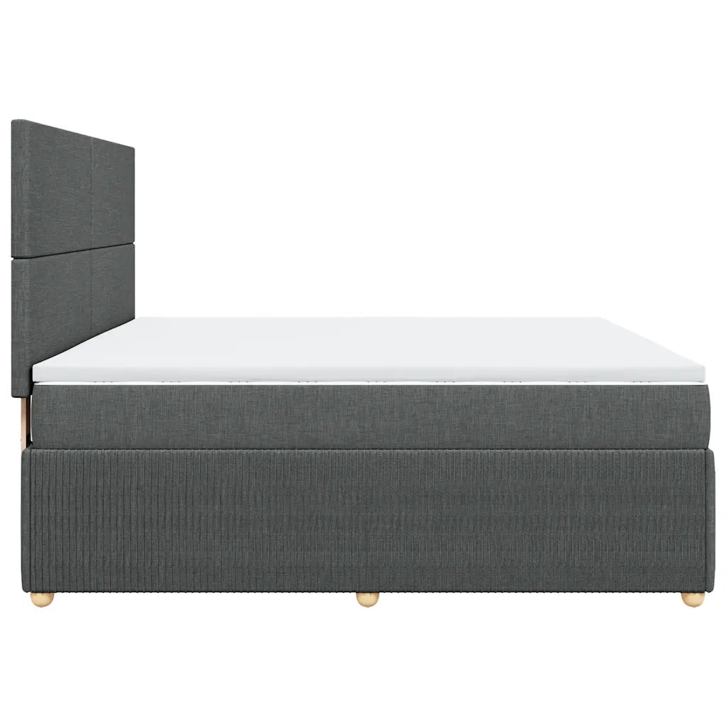 Giroletto a Molle con Materasso Grigio Scuro 180x200 cm Tessuto