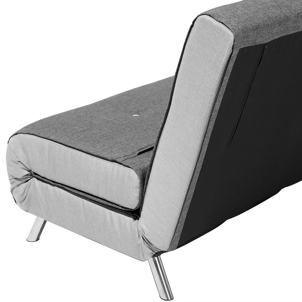 Divano letto di colore grigio tessuto imbottito poltrona letto singolo pieghevole soggiorno