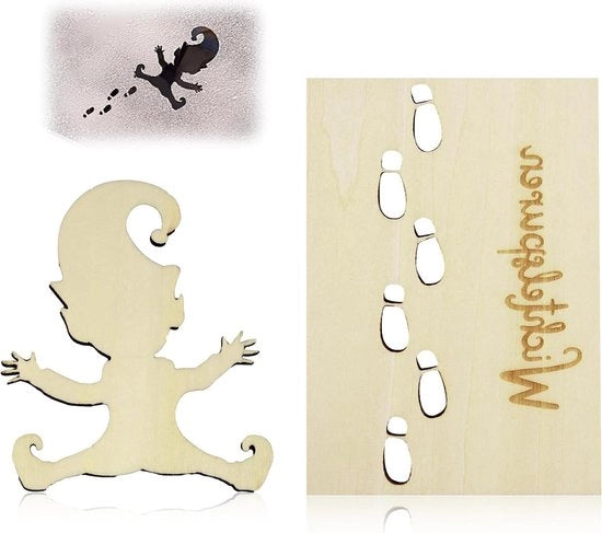 Decorazione festiva per finestre, mura e porte - set di stampa a piedi - modello di gnomone riproducibile e leggero.