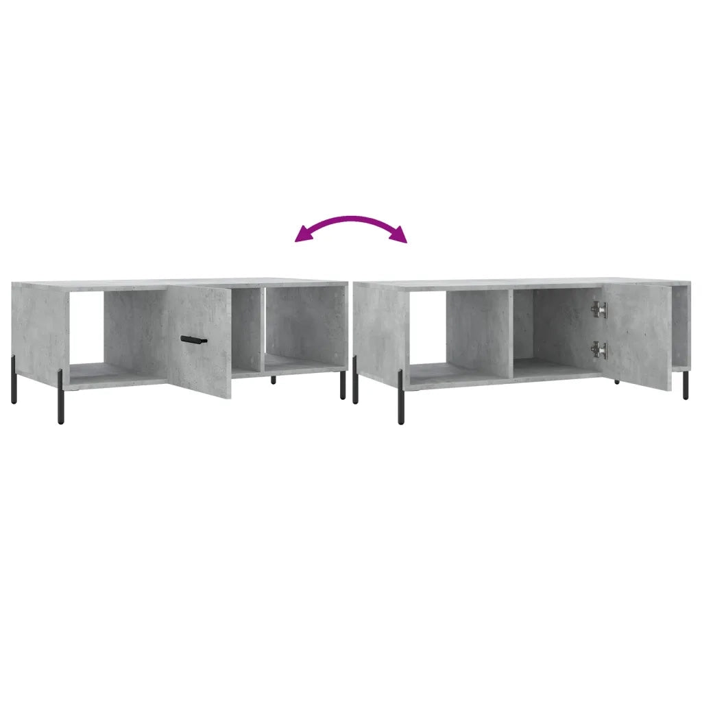 Tavolino Salotto Grigio Cemento 102x50x40 cm Legno Multistrato 829312
