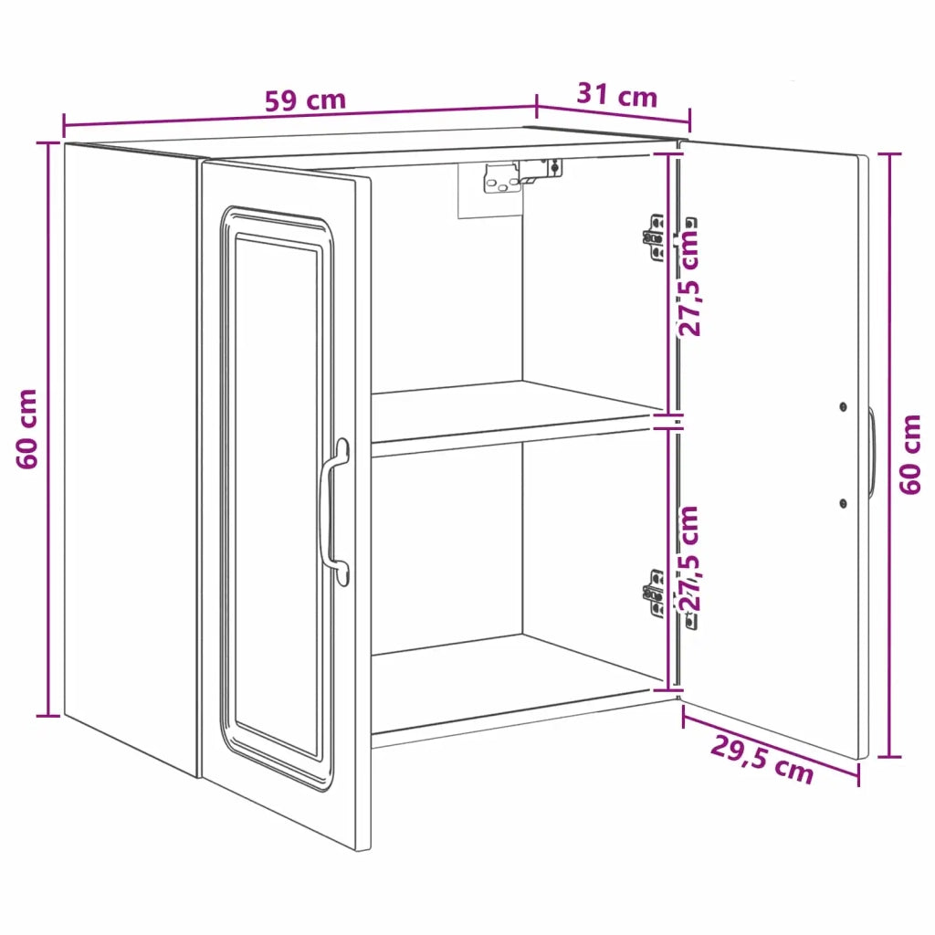 Mobiletto a muro Rovere Sonoma 59 x 31 x 60 cm 899257