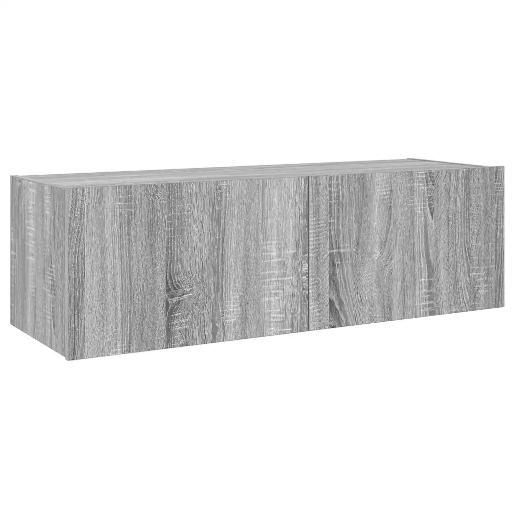 Mobile TV a Parete con Luci LED Grigio Sonoma 100x35x31 cm 837300