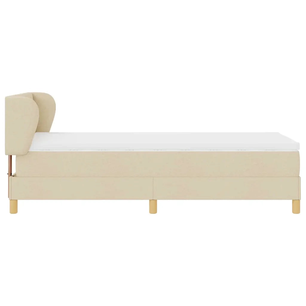 Letto a molle con materasso Crema 90 x 200 cm Tessuto 3340197