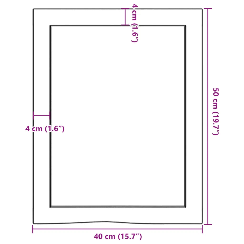 Piano Bagno Marrone 40x50x(2-4) cm Legno Massello Trattato 3156096