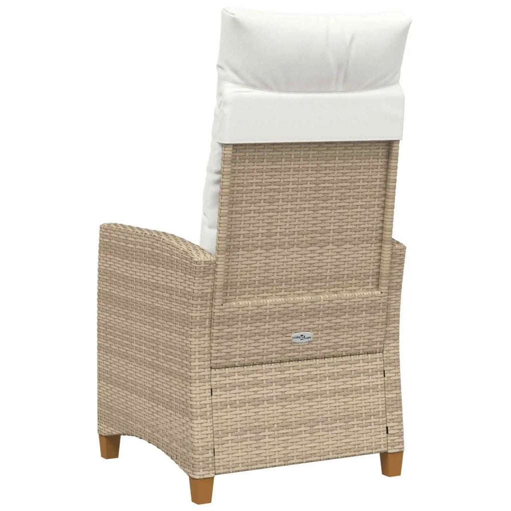 Poltrona reclinabile con tavolino 62 x 64 x 112 cm polyrattan